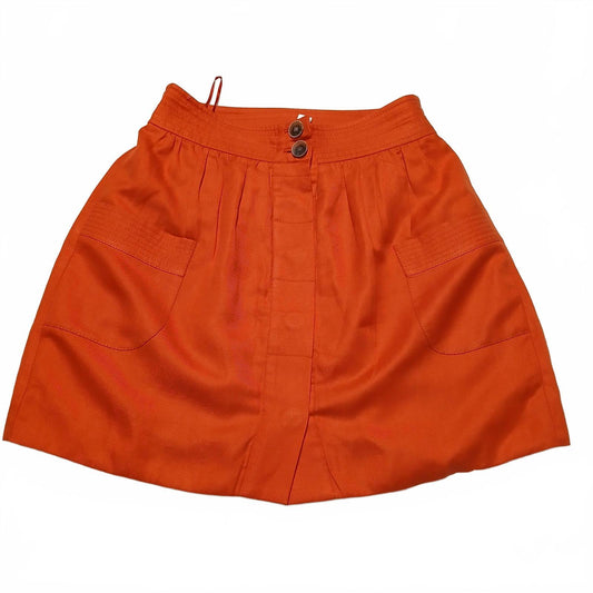 J. Crew Womens Size 4 Orange Button-Front Skirt Pockets W30.5