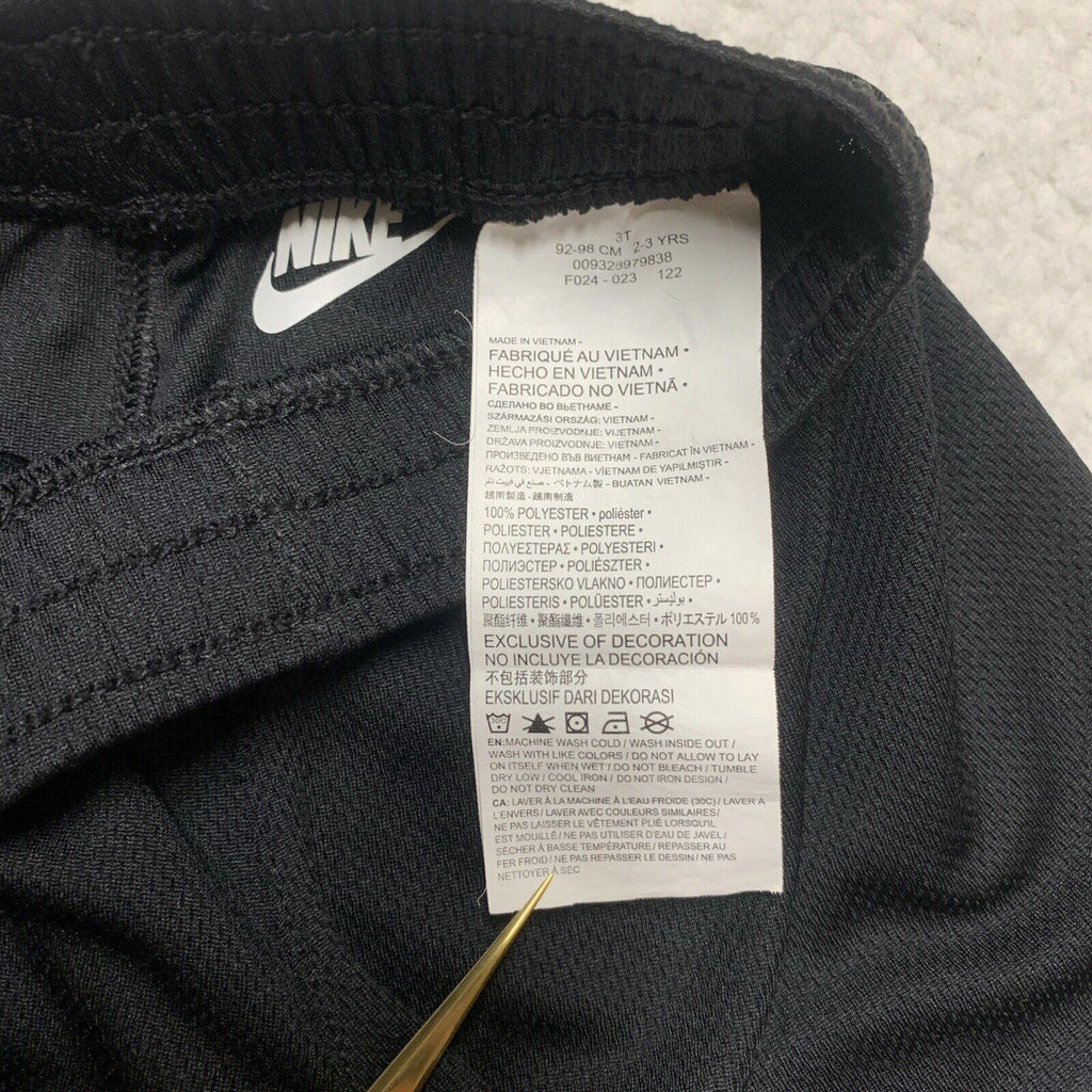 Pantalones cortos Nike de jersey elásticos negros para niños de 3 a 3 años