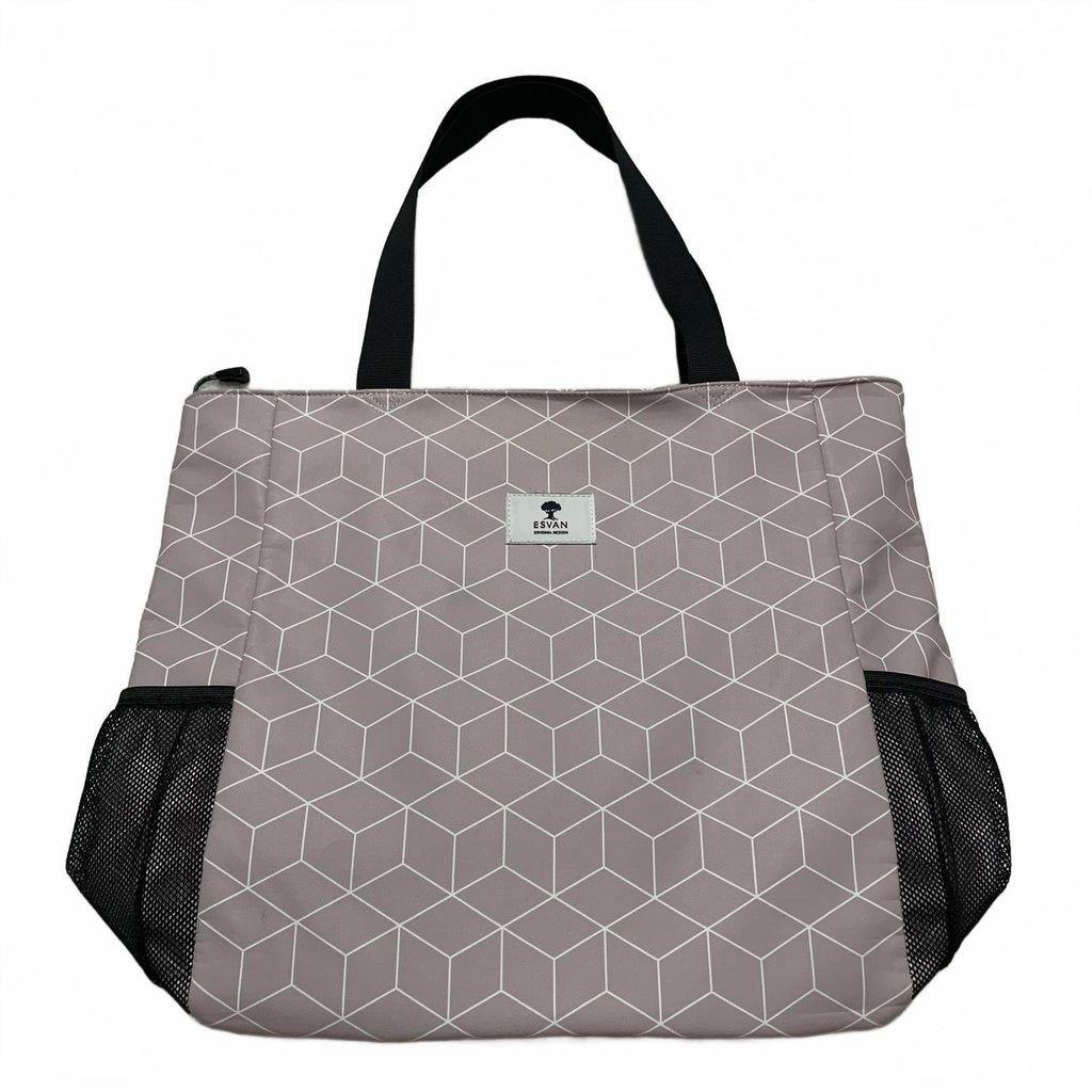 Bolso tote utilitario de hombro para mujer Esván con estampado floral lila