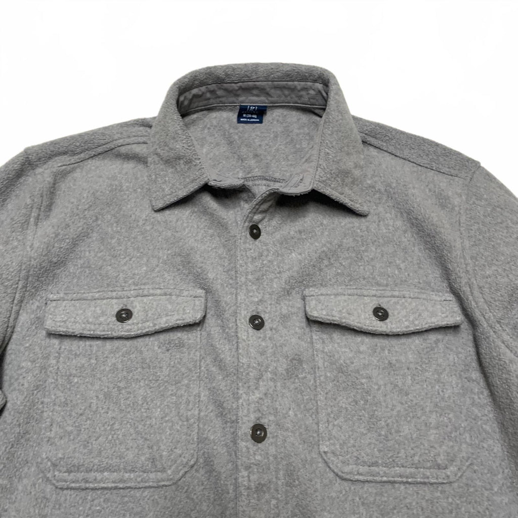 Camisa de franela abotonada gris George para hombre, talla mediana (38-40)
