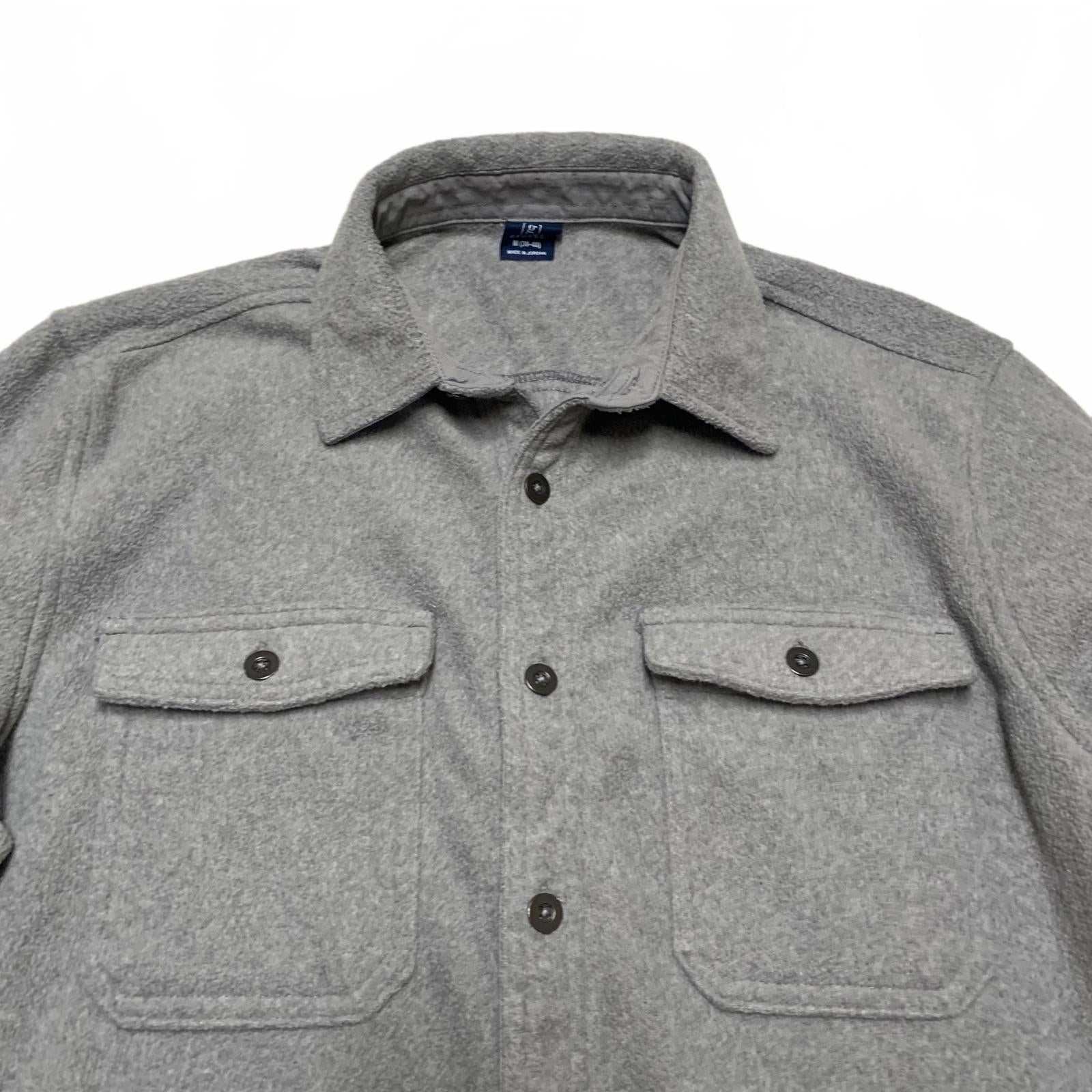 Camisa de franela abotonada gris George para hombre, talla mediana (38-40)