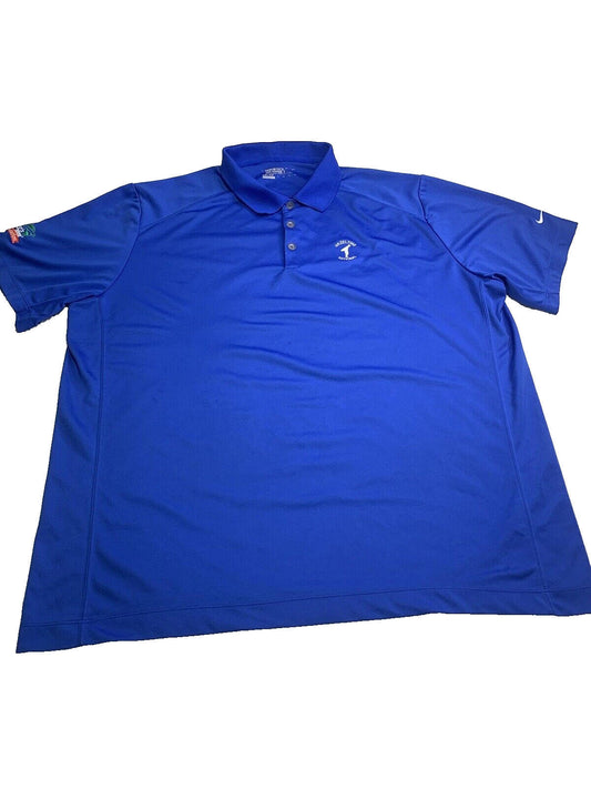 Nike Golf Shirt Men's XXL M Blue Short Sleeve Polo Dri-Fit