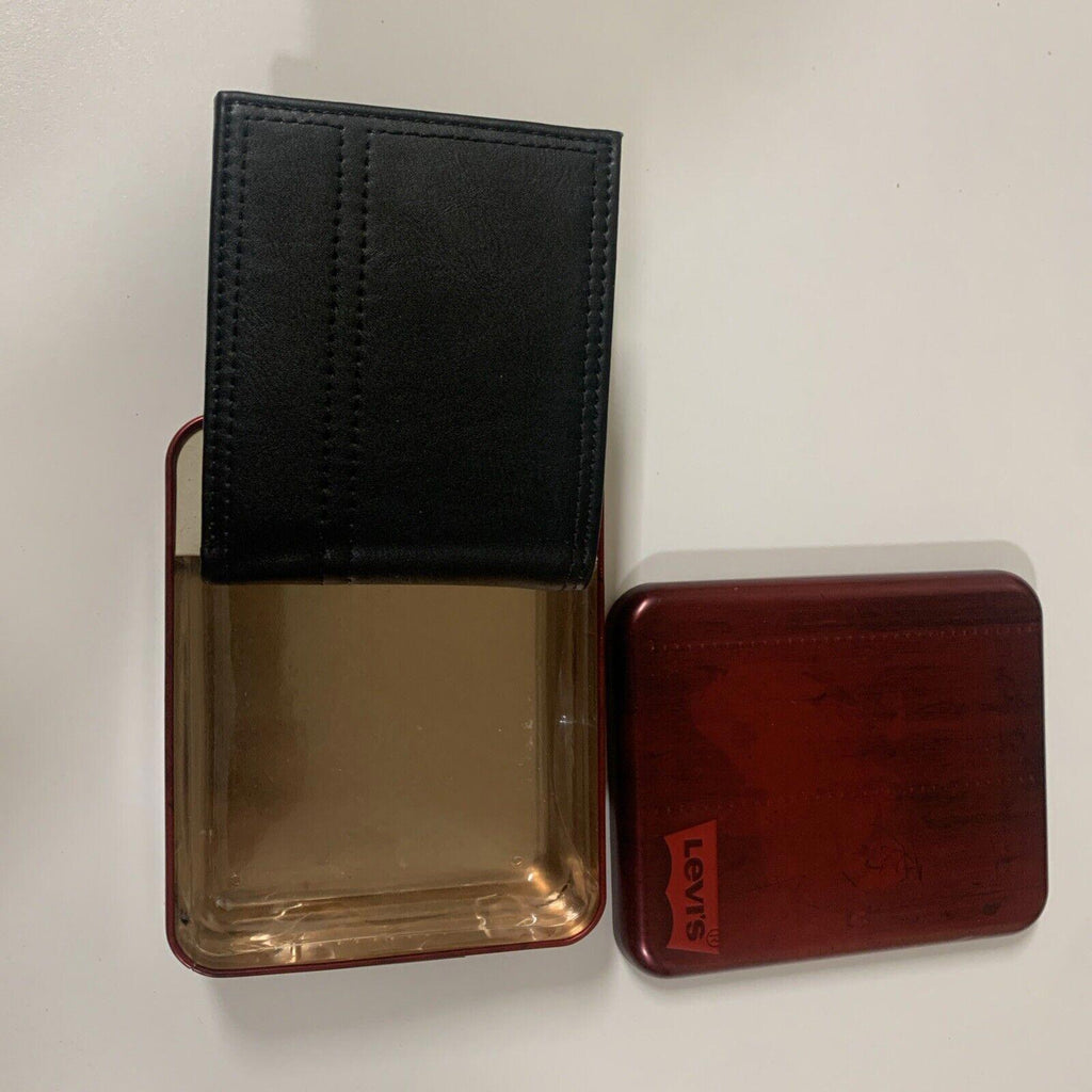 Levi's Men's Black Wallet RFID Identity Theft Protection Stitched