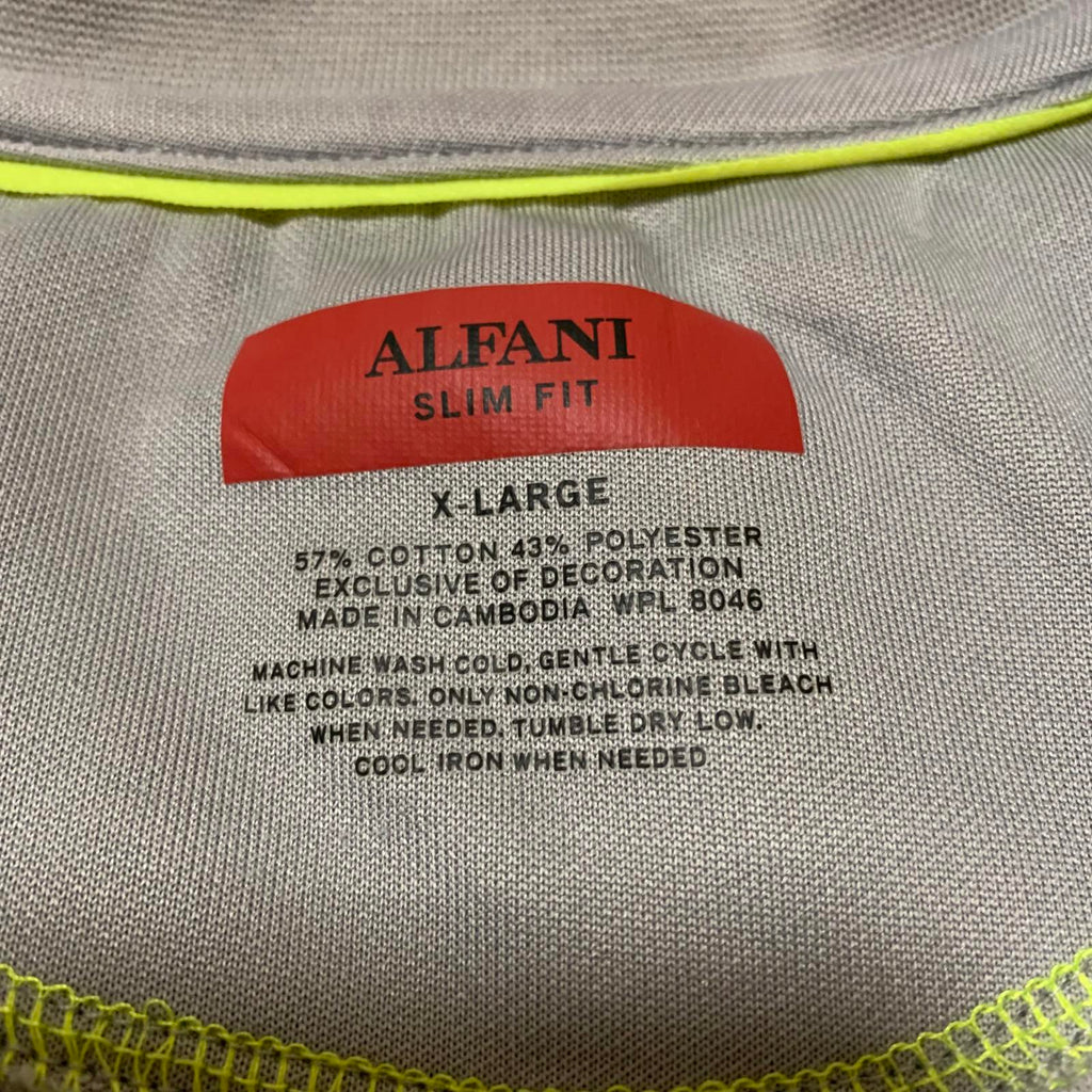 Camiseta deportiva de manga larga Alfani para hombre, talla XL, con cuello con media cremallera