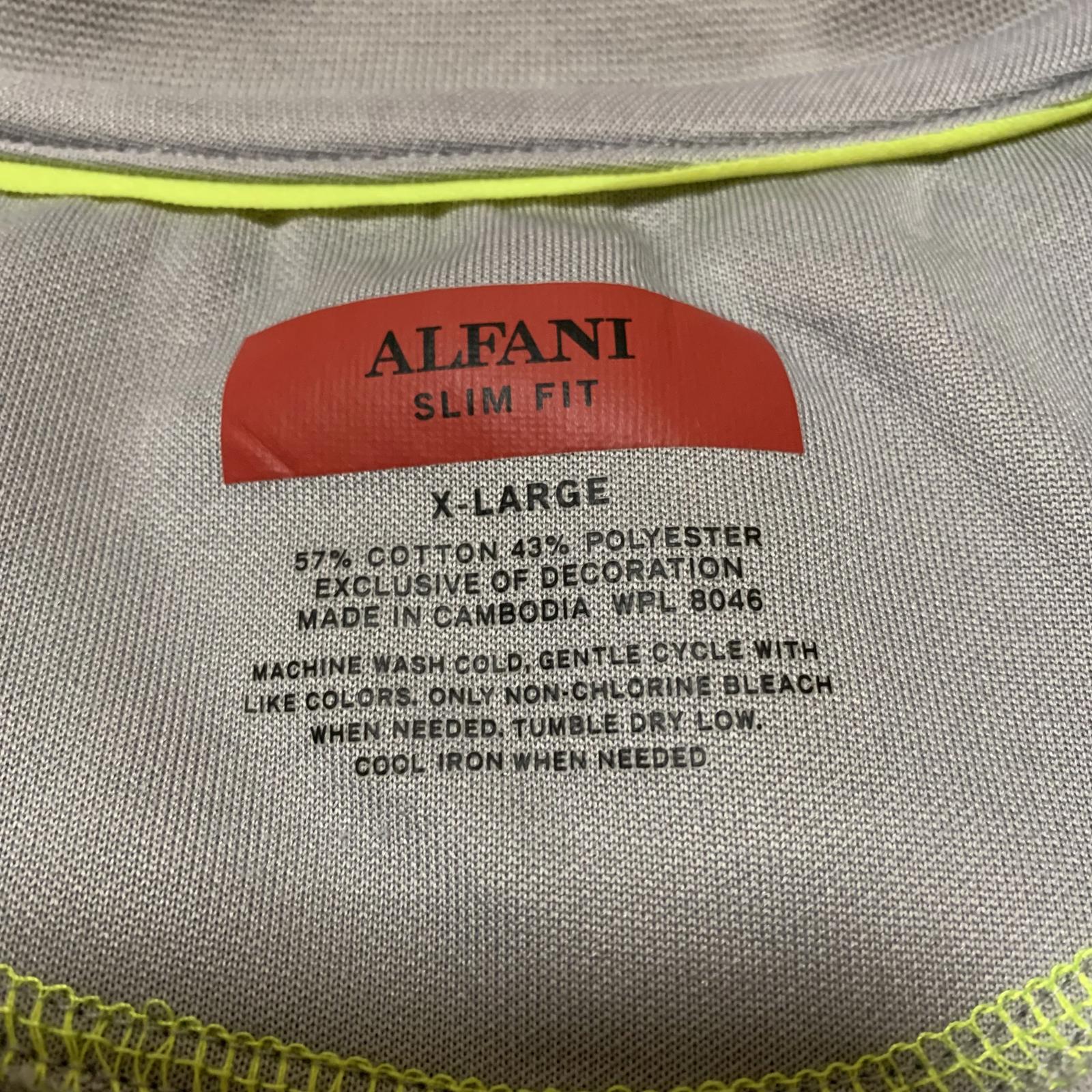 Camiseta deportiva de manga larga Alfani para hombre, talla XL, con cuello con media cremallera