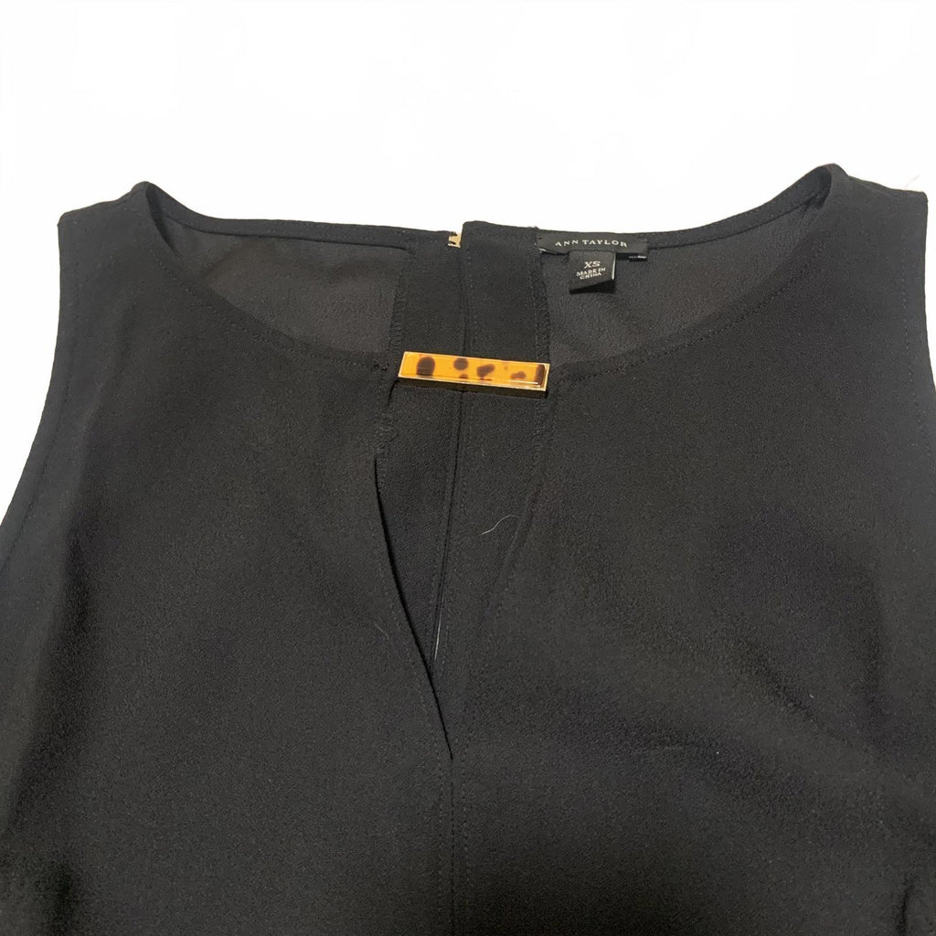 Blusa negra sin mangas Ann Taylor para mujer, talla extra pequeña