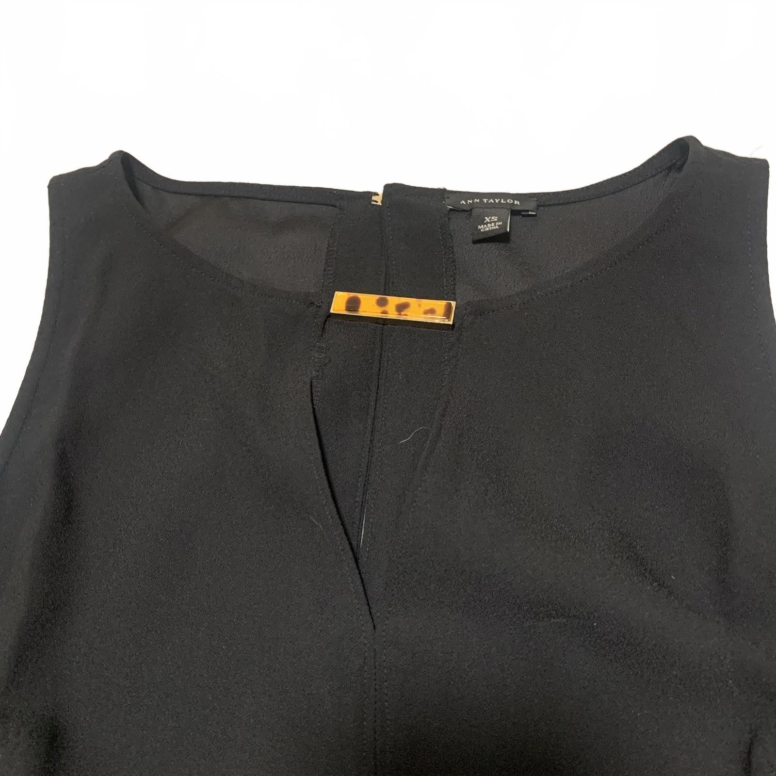 Blusa negra sin mangas Ann Taylor para mujer, talla extra pequeña
