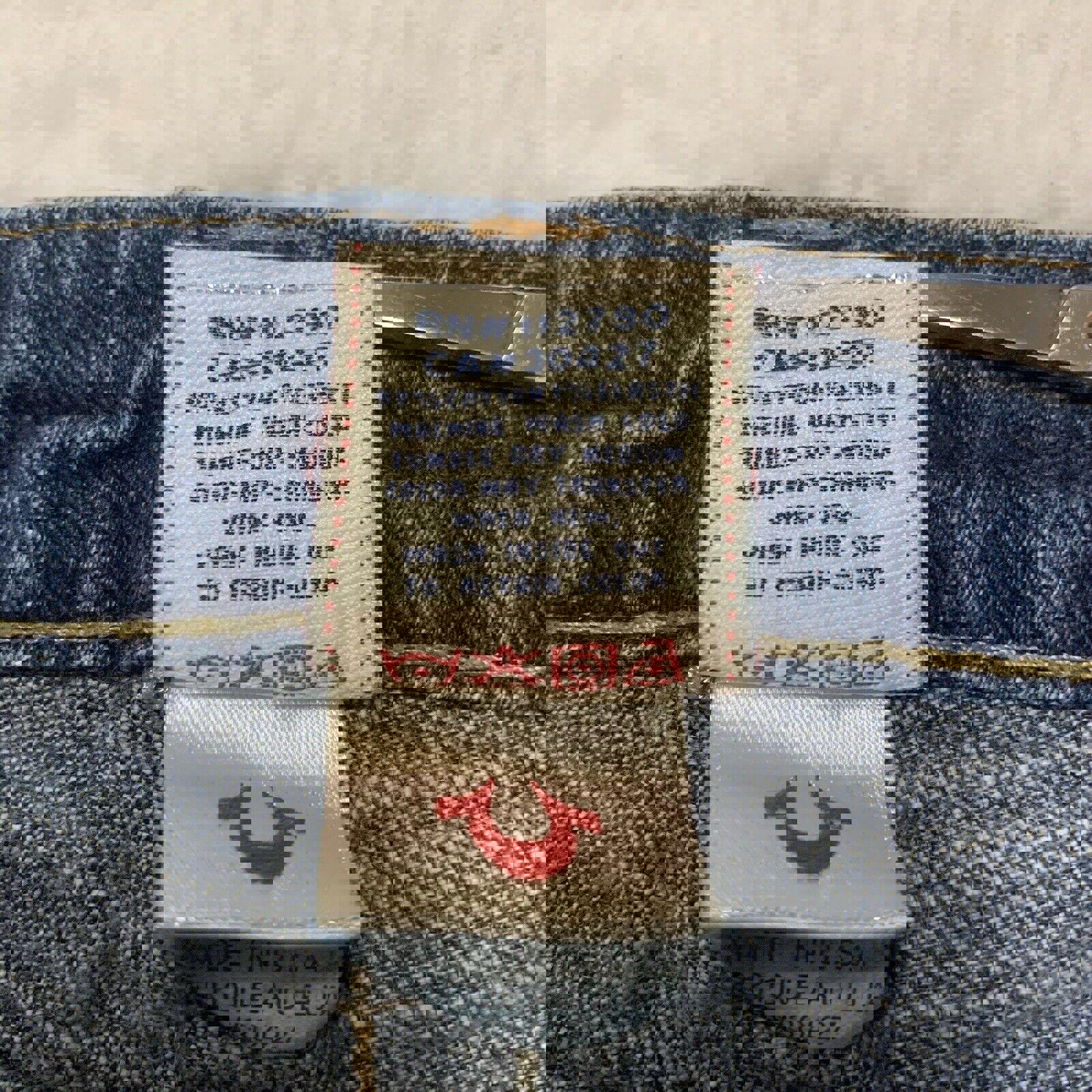 Vaqueros ajustados True Religion para mujer, talla 29, con solapa trasera azul
