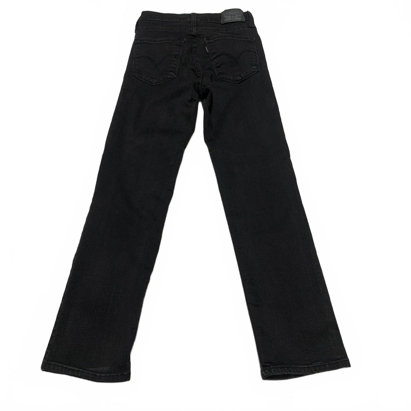 Levi's 724 Women's Size 24 Black High Rise Straight Crop Leg Jeans 23.5x 24L