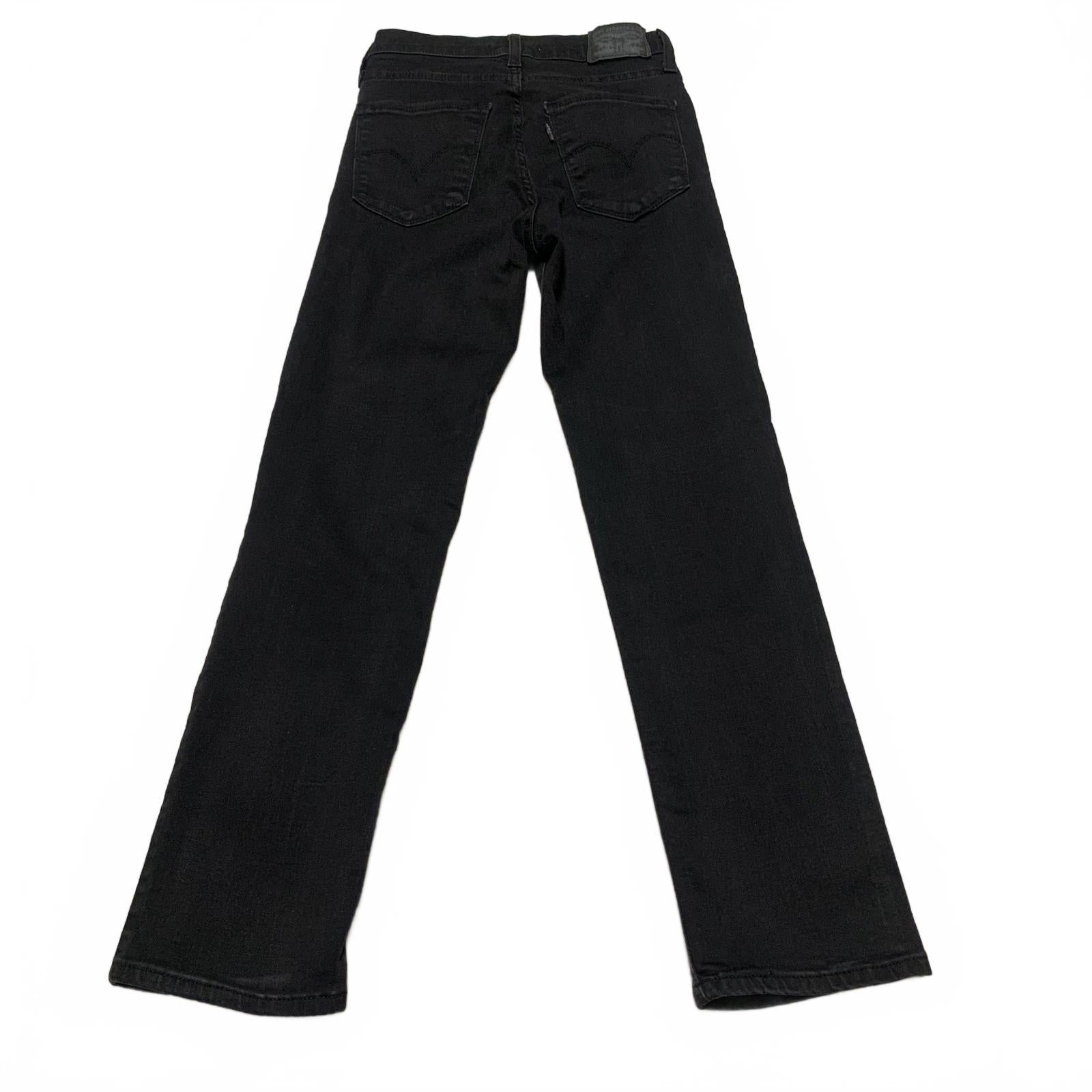 Levi's 724 - Vaqueros negros de tiro alto y corte recto para mujer, talla 24, 23,5 x 24 L