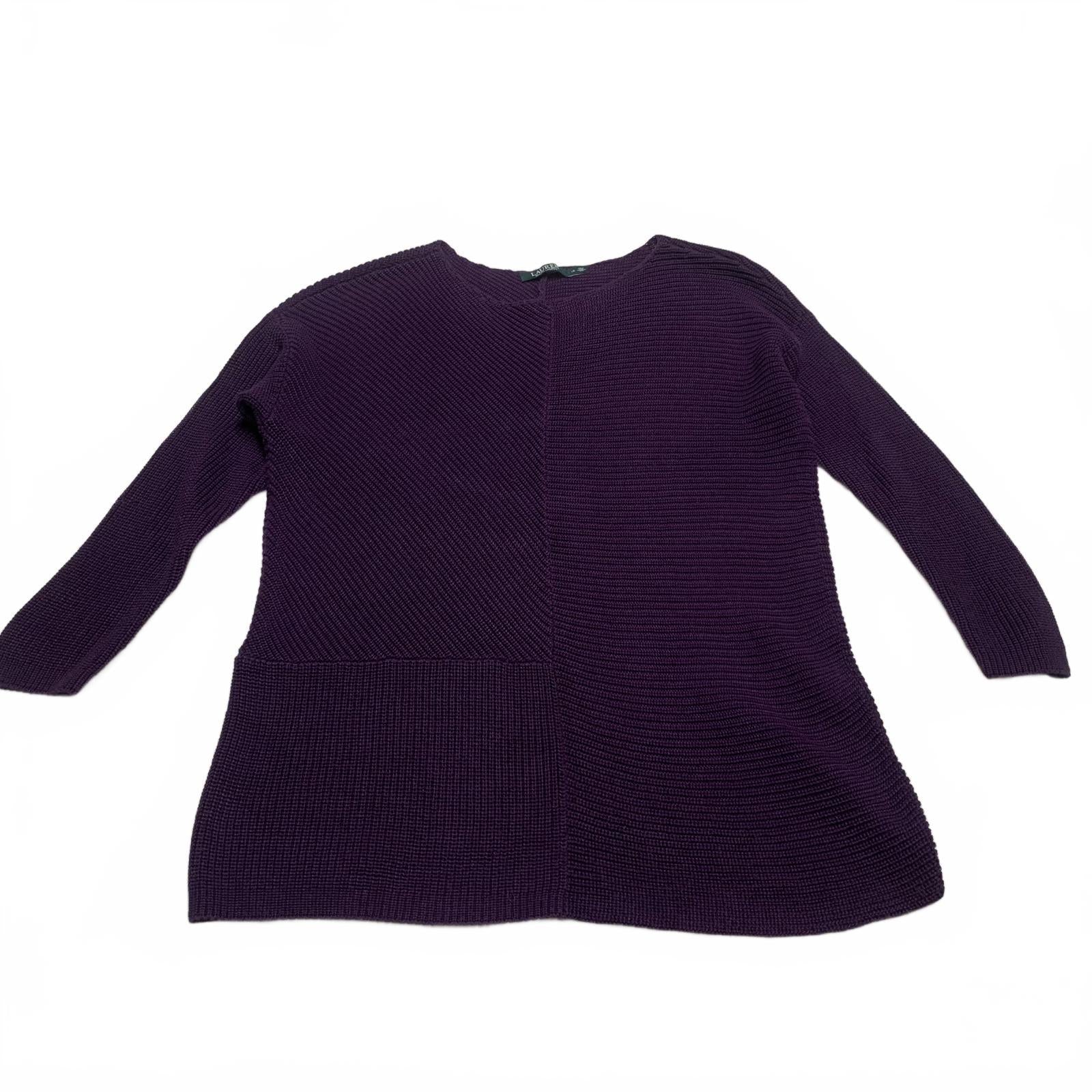 Suéter de punto morado Ralph Lauren para mujer, talla 1X
