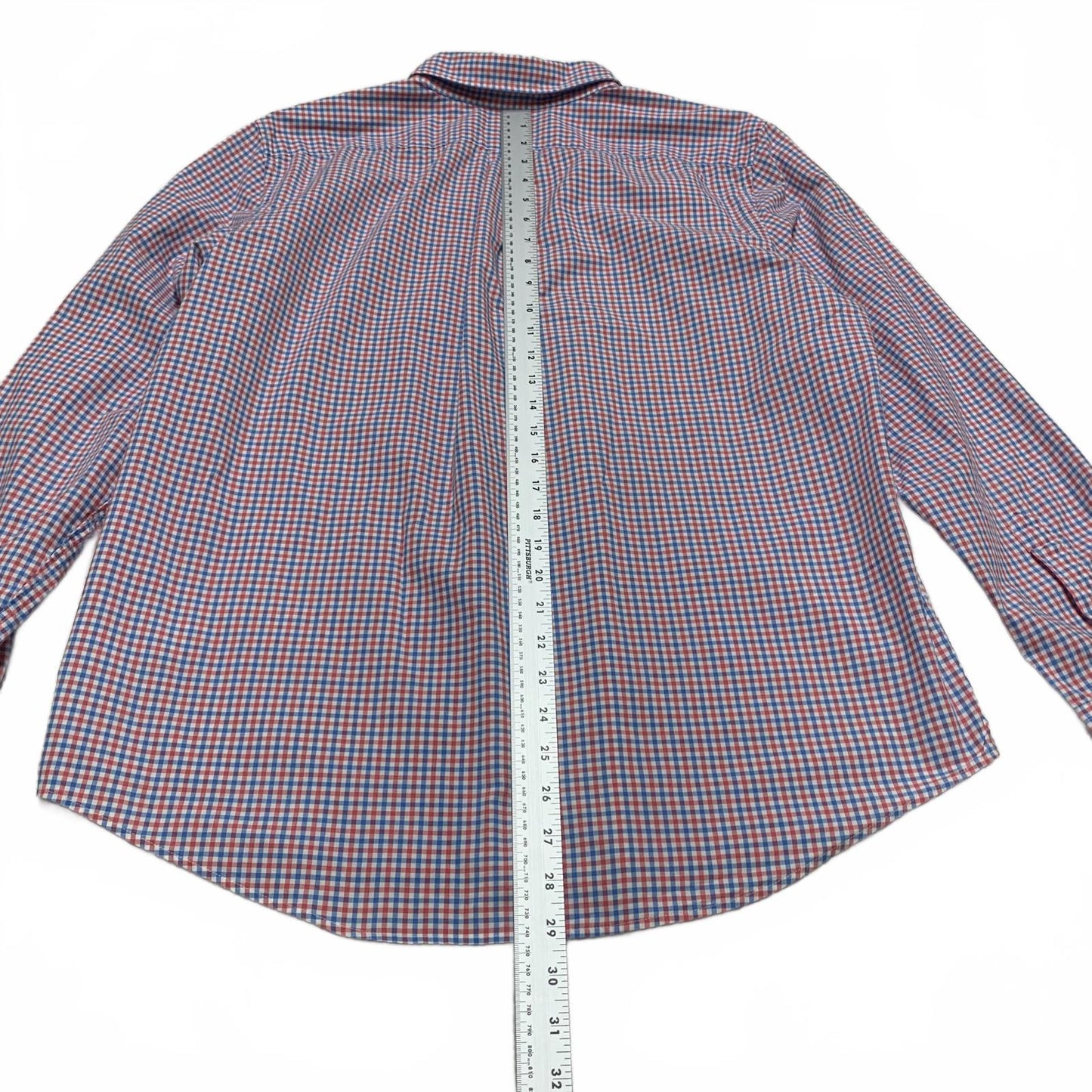 Vineyard Vines Men’s Large Red Blue Check Slim Fit Murray Button Shirt