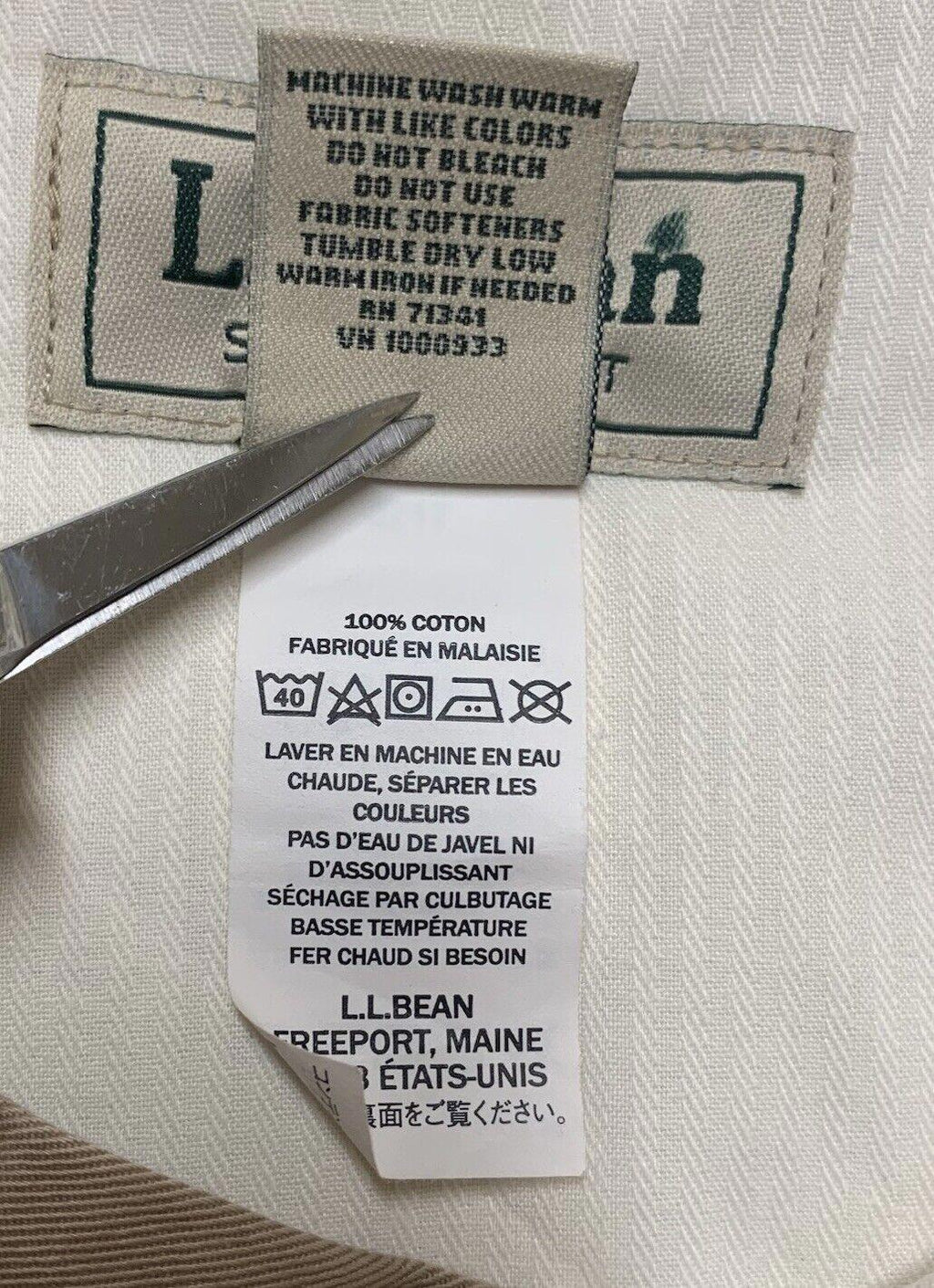 Pantalones de vestir LL Bean Chinos para hombre talla 42 ancho color caqui oscuro