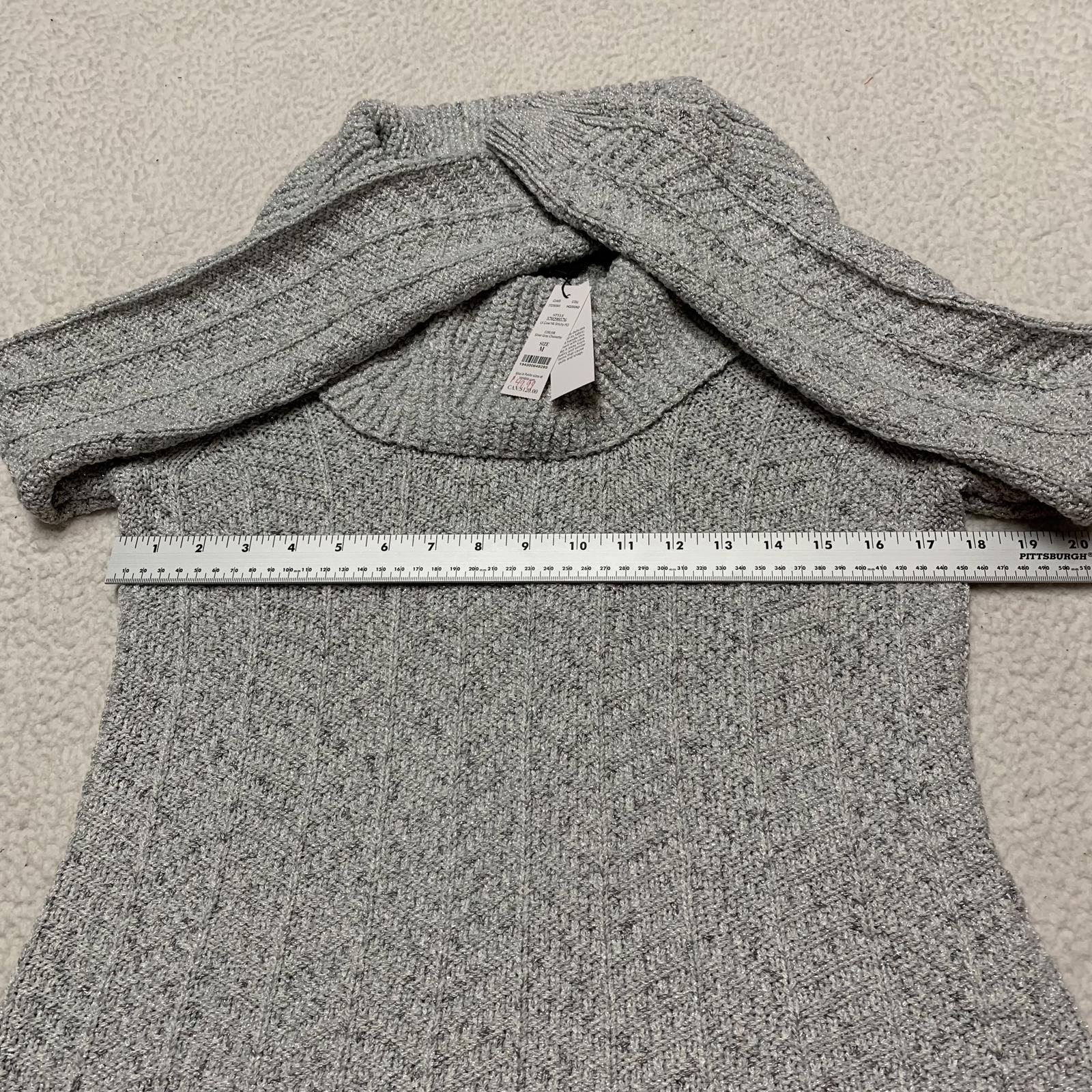 Suéter de punto cable gris con cuello vuelto para mujer, talla mediana, del mercado negro de la Casa Blanca