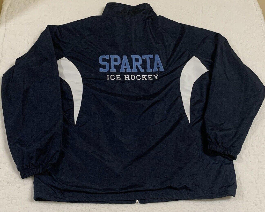 Chaqueta cortavientos con forro Holloway para hombre, talla L, azul marino, Sparta, hockey sobre hielo, cremallera completa