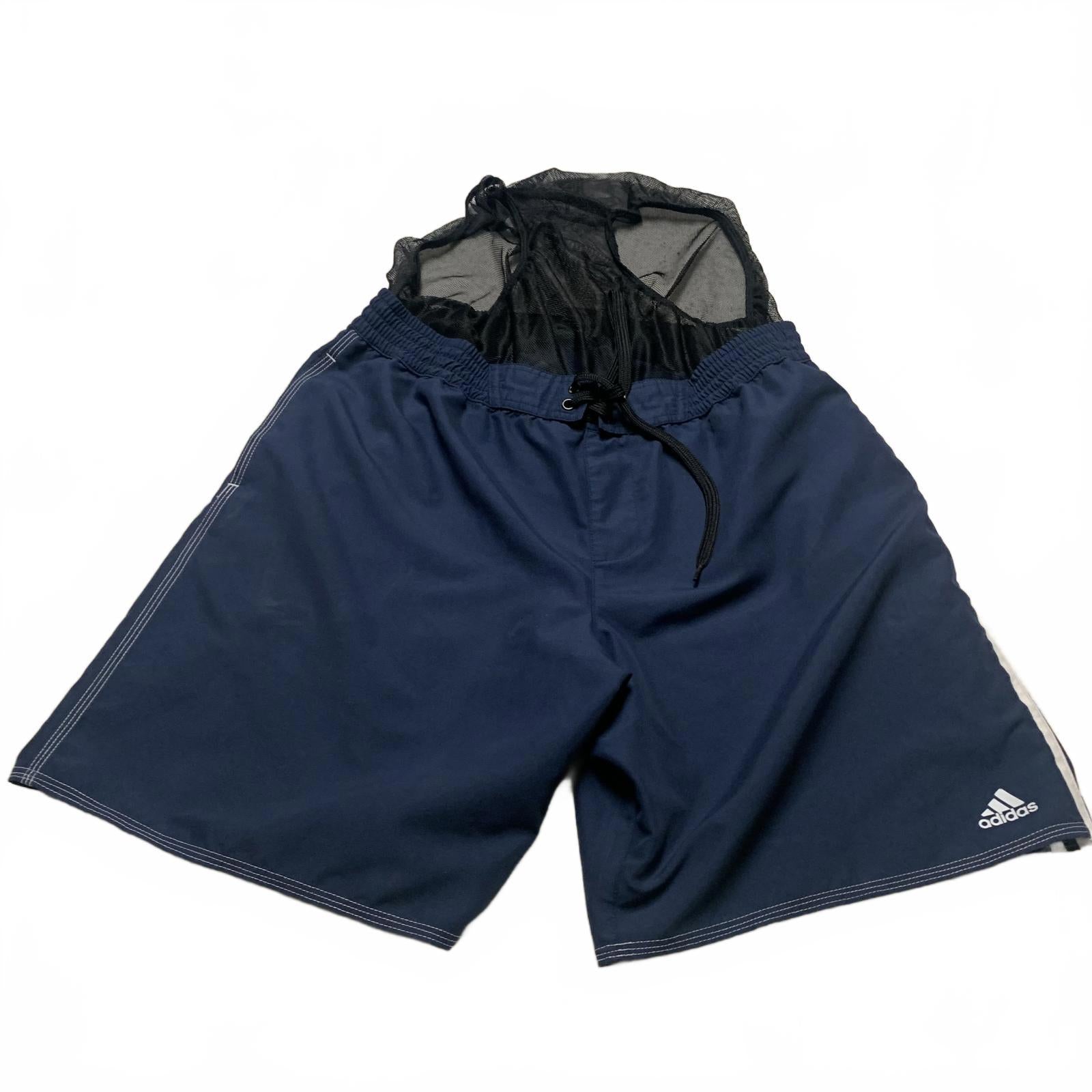 Bañador corto Adidas para hombre, talla XL, color azul marino, con forro (W33.5)