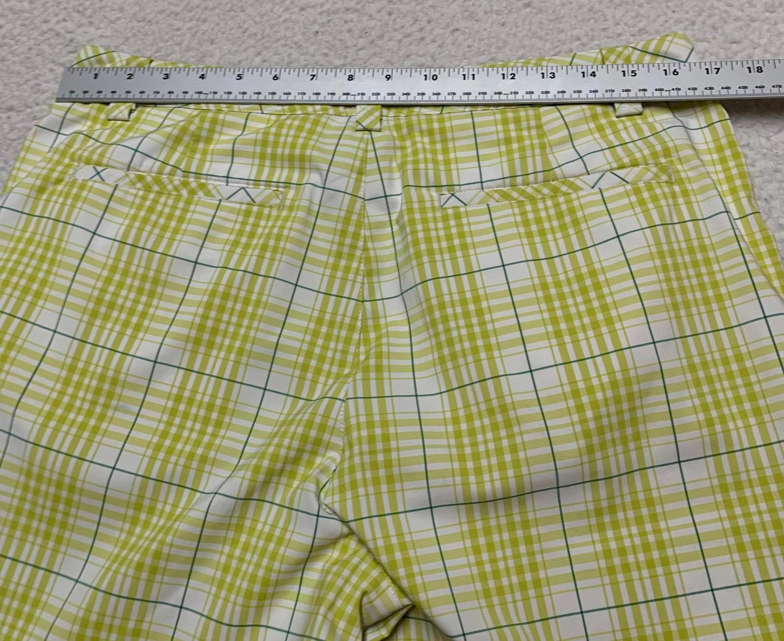 Pantalones cortos de verano a cuadros verdes Cobra Puma Golf para hombre, talla W 32, talla W 33.5