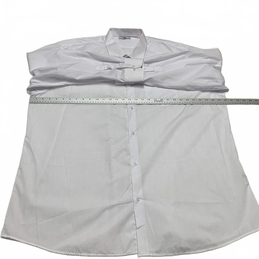 Camisa de vestir clásica con botones Boltini para hombre, talla 4XL, blanca, talla 20-20,5