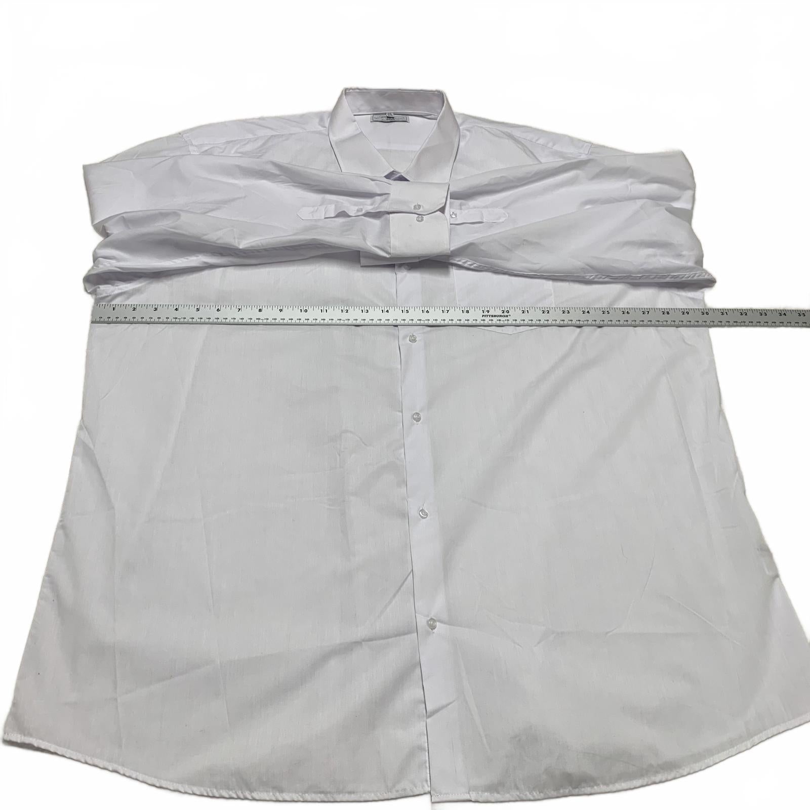 Camisa de vestir clásica con botones Boltini para hombre, talla 4XL, blanca, talla 20-20,5
