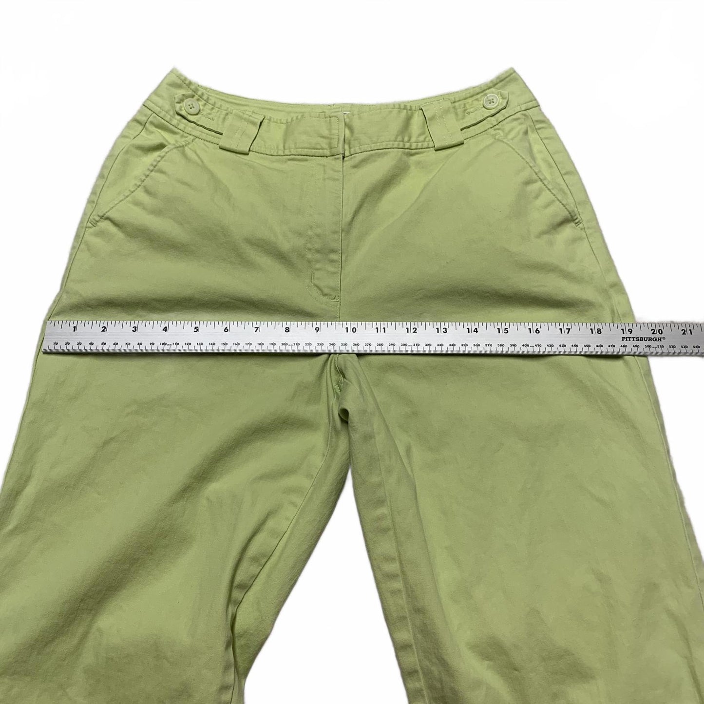 Talbots Womens Sz 6P Green Stretch Cropped Pants W28.5