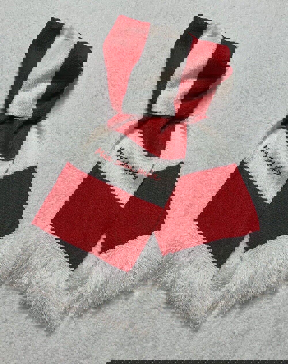 Bufanda del Manchester United, talla única, a rayas, roja y blanca, para fútbol.