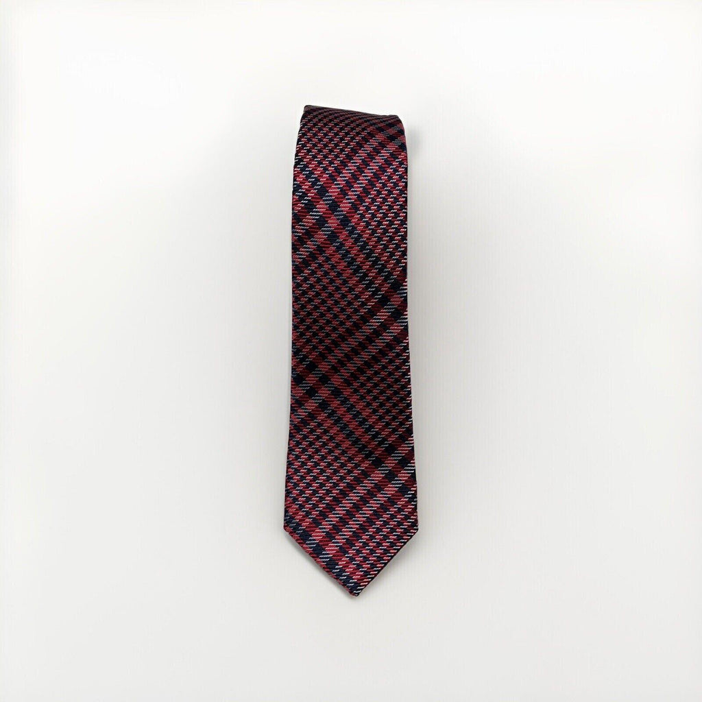 Corbata de seda con estampado de cuadros rojos y azules para hombre de Ben Sherman