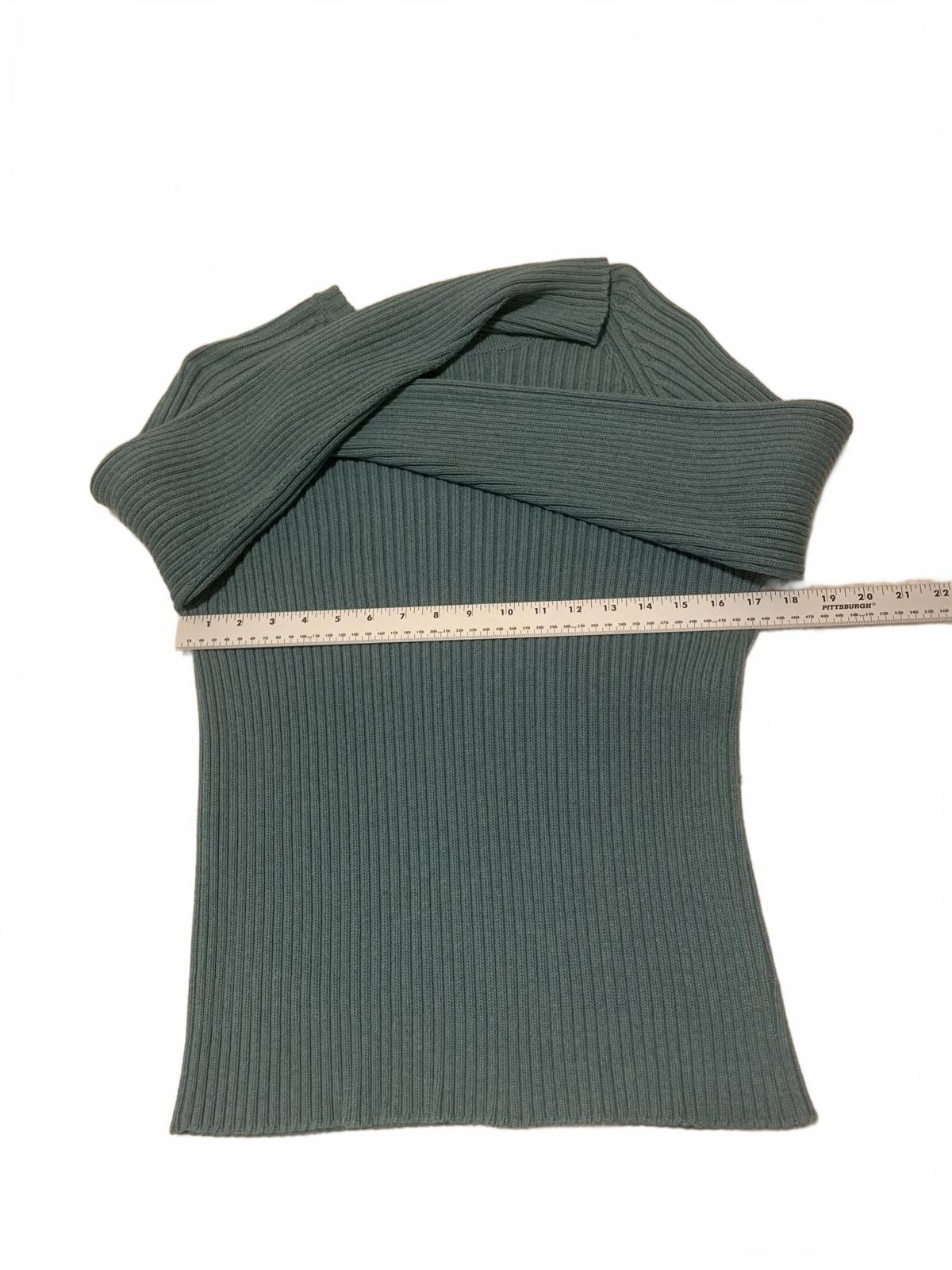 Suéter Lands' End de los años 90 para hombre, talla 38/40, cuello redondo, tejido acanalado, verde, fabricado en EE. UU.
