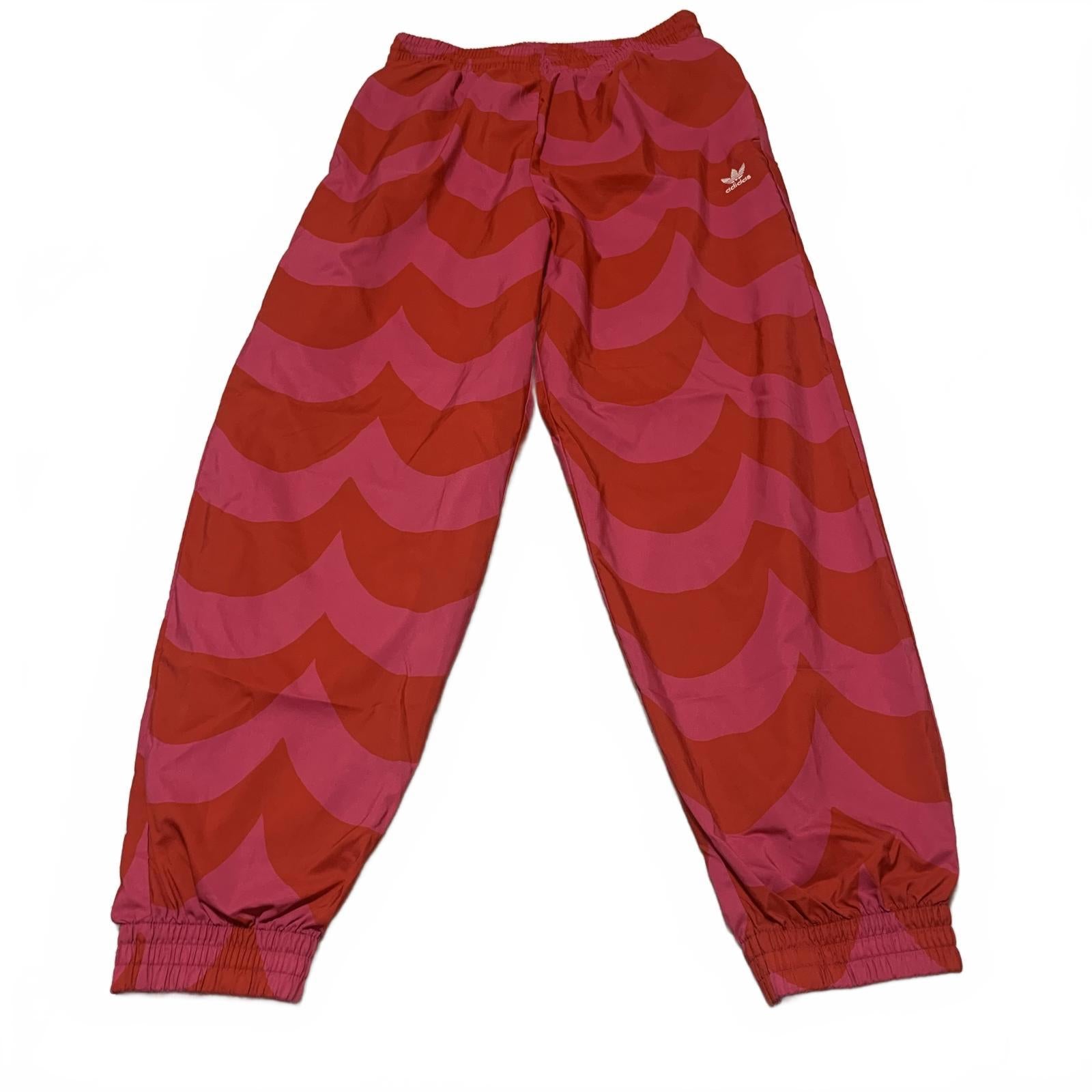 Pantalones deportivos Adidas Marimekko Primegreen para mujer, talla 8-10, color rojo fucsia