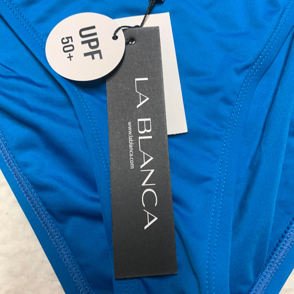 La Blanca - Bañador ajustable para mujer, talla 14, UPF 50+, color azul turquesa