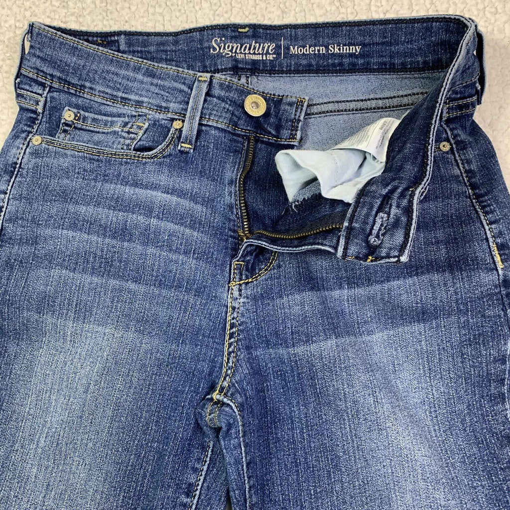 Vaqueros Levi Strauss Signature para niña, azul, talla 4, talla M, ancho 27, largo 30