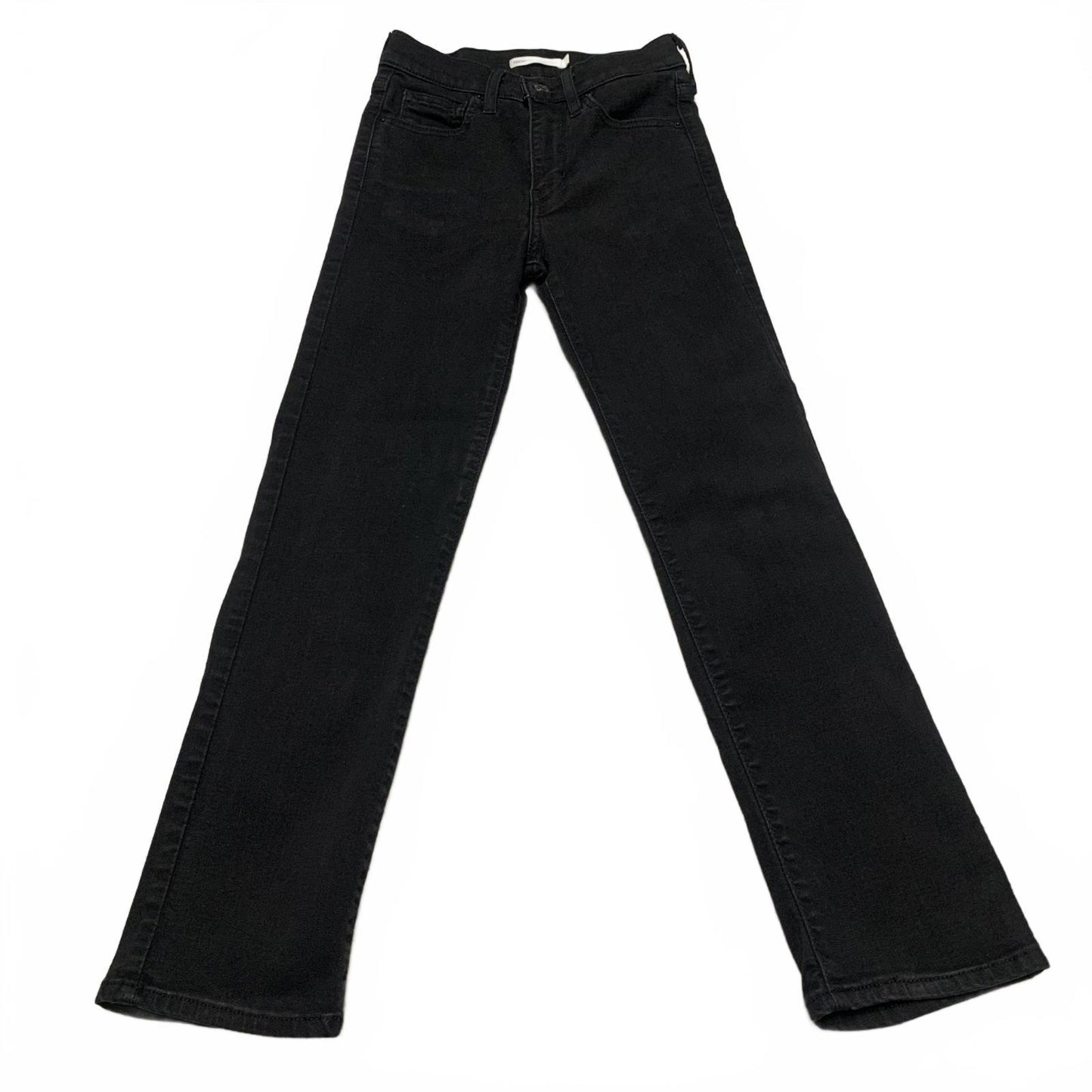 Levi's 724 Women's Size 24 Black High Rise Straight Crop Leg Jeans 23.5x 24L