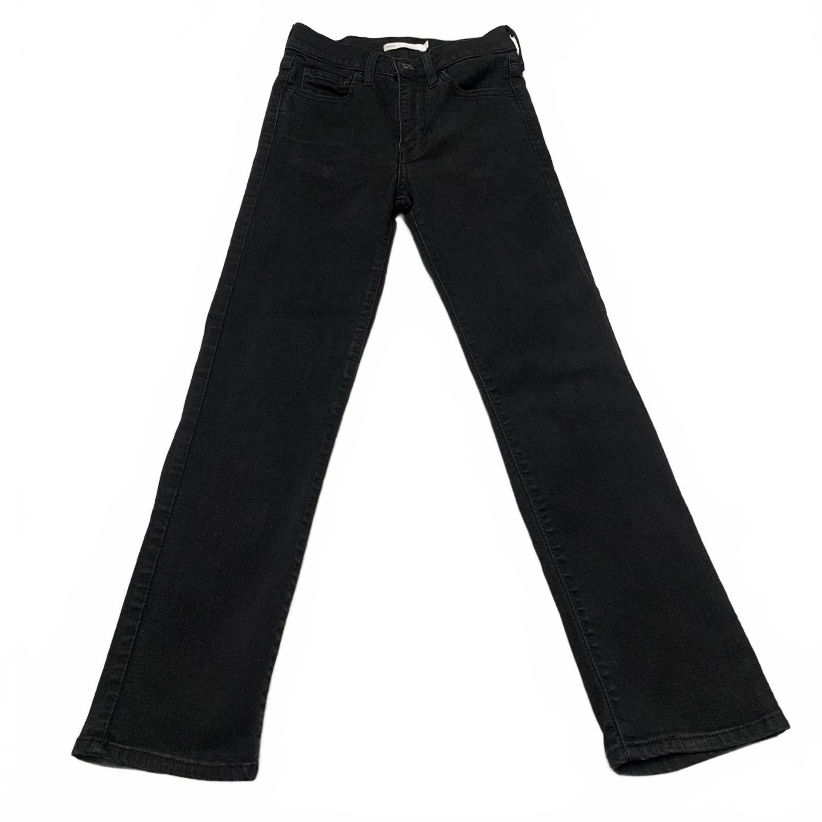 Levi's 724 - Vaqueros negros de tiro alto y corte recto para mujer, talla 24, 23,5 x 24 L