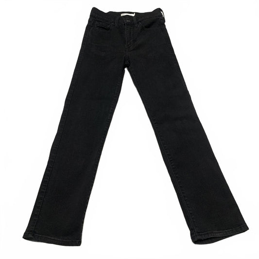 Levi's 724 Women's Size 24 Black High Rise Straight Crop Leg Jeans 23.5x 24L