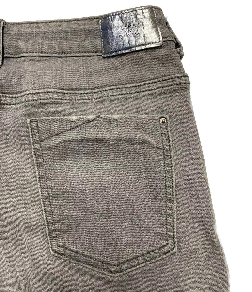 Vaqueros desgastados ajustados de lavado claro gris talla 6 para mujer de Zara