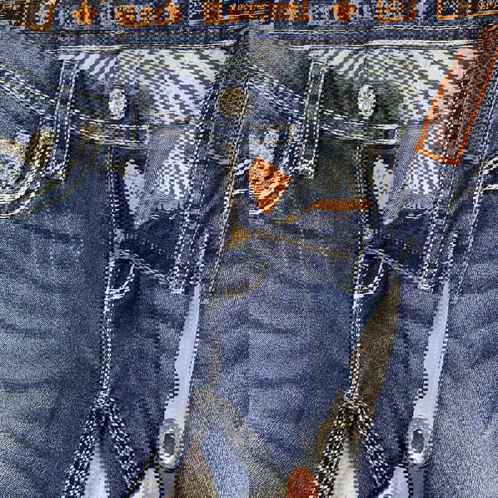 Vaqueros Rock Revival para mujer, talla 27, con bolsillo vaquero y puntadas llamativas