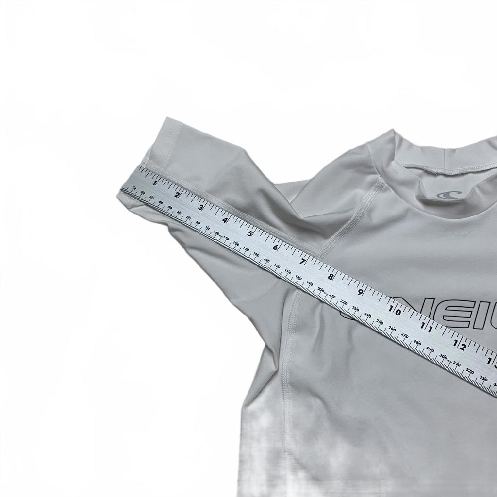 Traje de baño O'Neill Performance Fit para niños, talla 8, color blanco, con protección solar y contra erupciones UV
