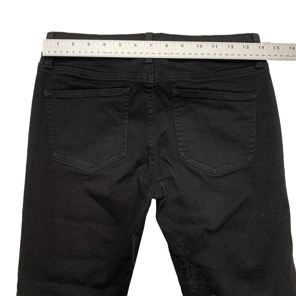 Vaqueros ajustados negros de tiro medio de mezcla de algodón y mezclilla de Uniqlo para hombre, talla 27 x 26,75