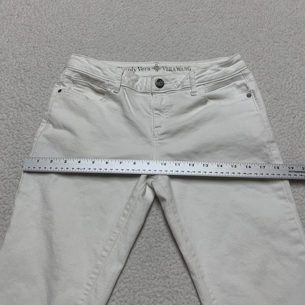 Pantalones capri blancos Simply Vera Vera Wang para mujer, talla 4