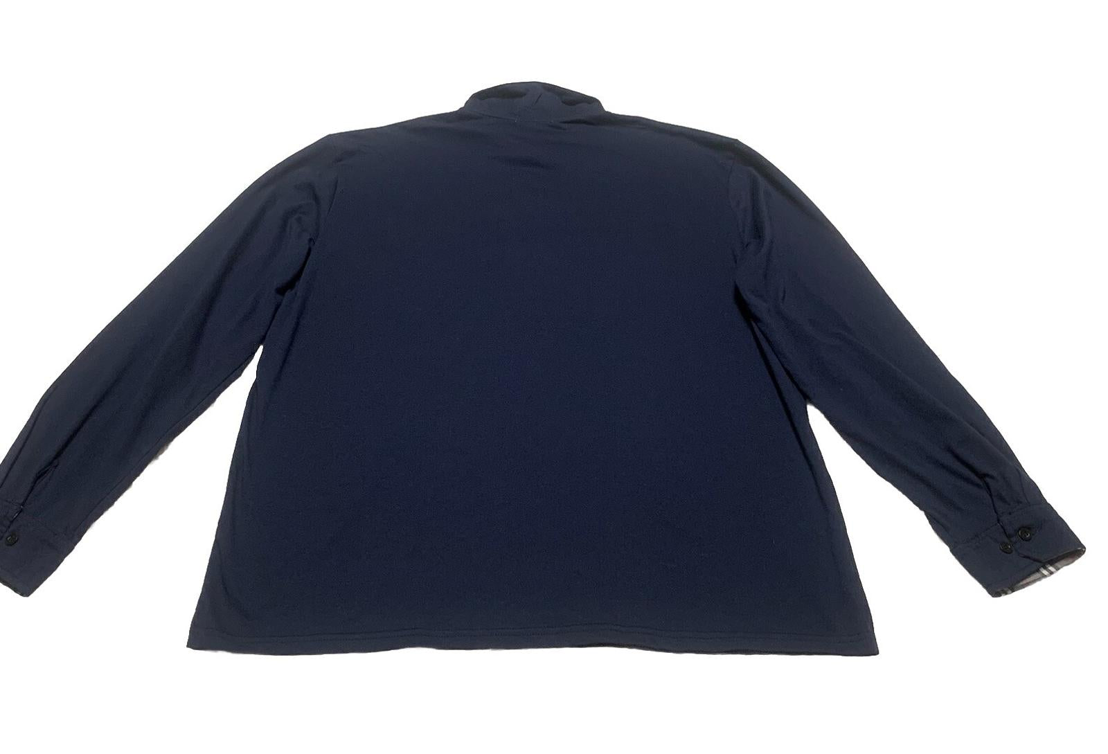 Polo de manga larga azul marino XXL para hombre de Coofandy con cuello a cuadros y bolsillo