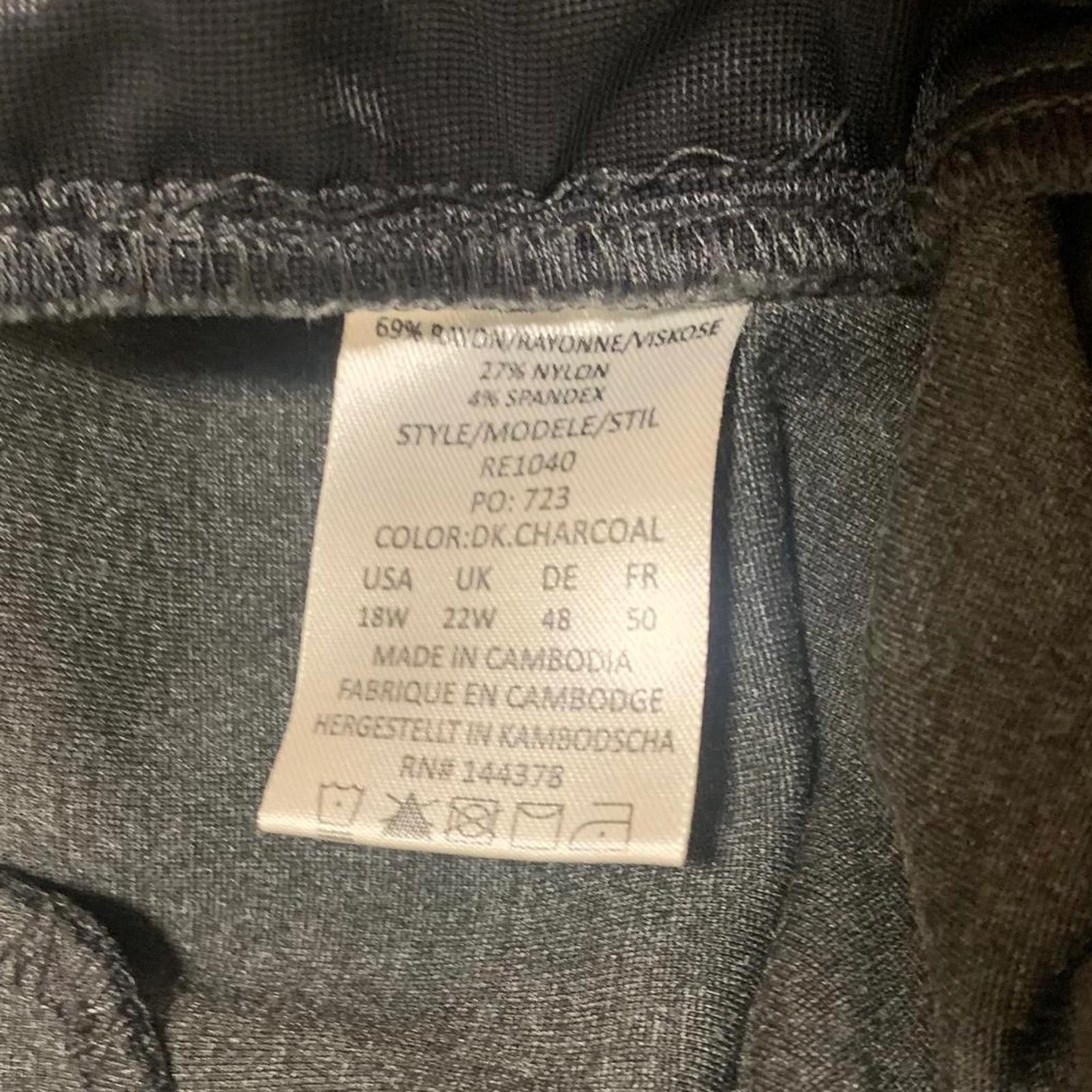 Pantalones casuales Rekucci para mujer, talla 18W, gris oscuro, ancho 40 x 29,5