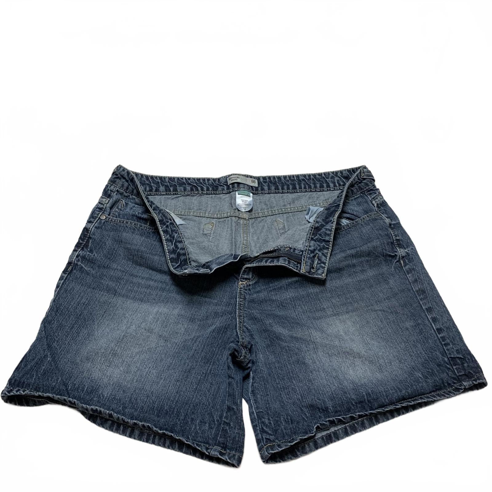 Pantalones cortos vaqueros desgastados azules Route 66 para mujer, talla 16, talla 37