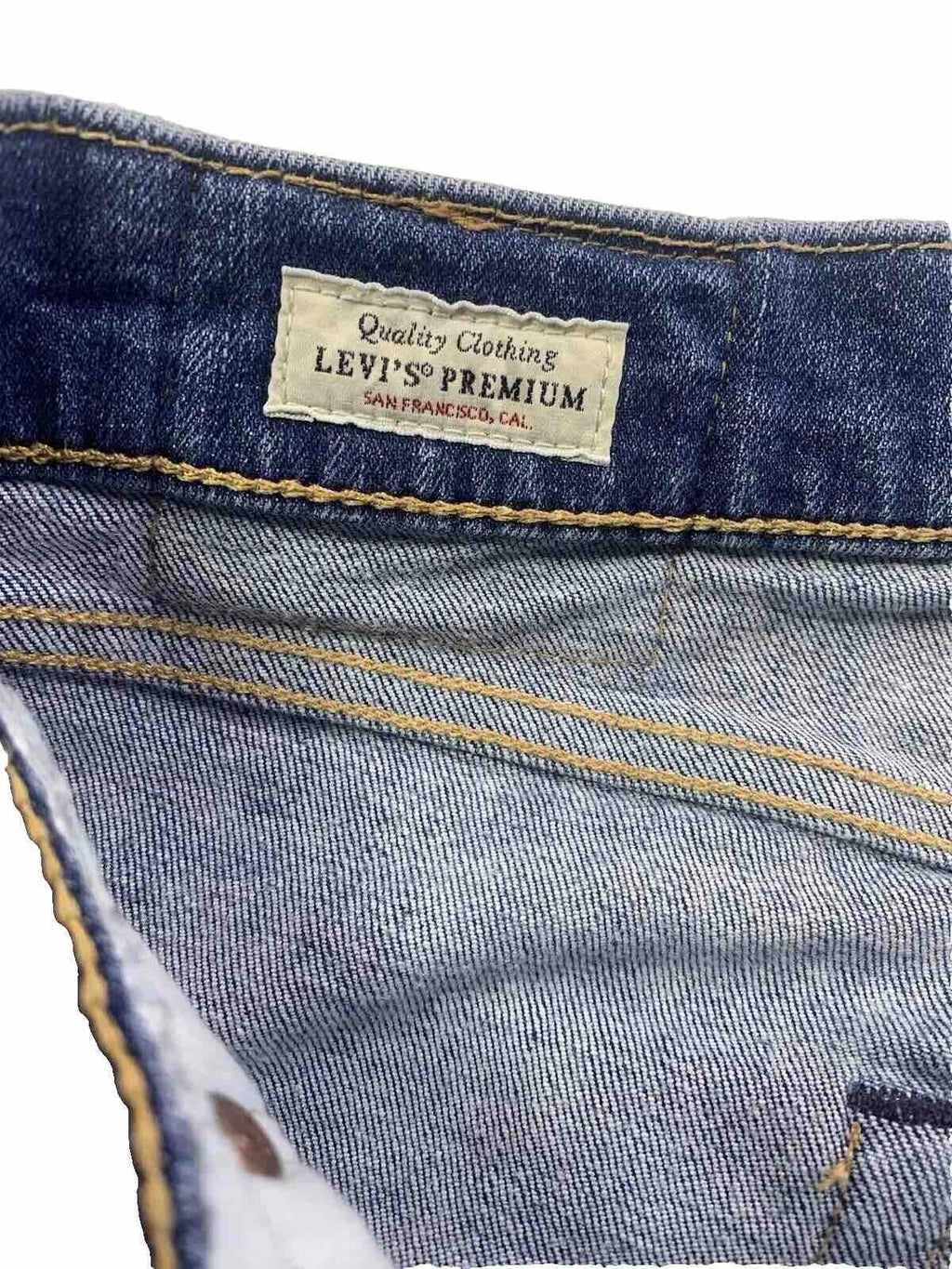 Vaqueros Levi's 512 para hombre, 30 x 30, azul, desgastados y elásticos