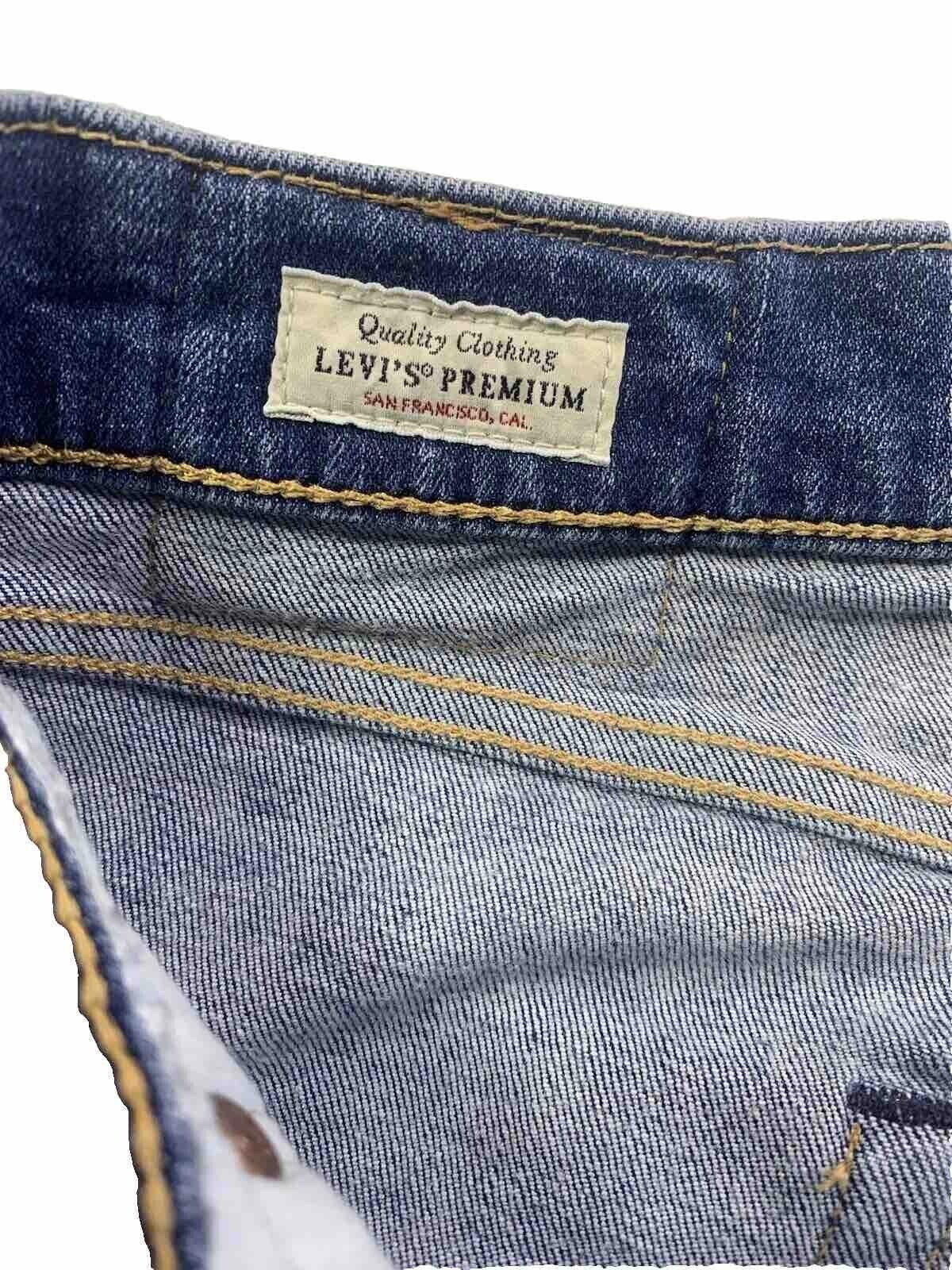Vaqueros Levi's 512 para hombre, 30 x 30, azul, desgastados y elásticos
