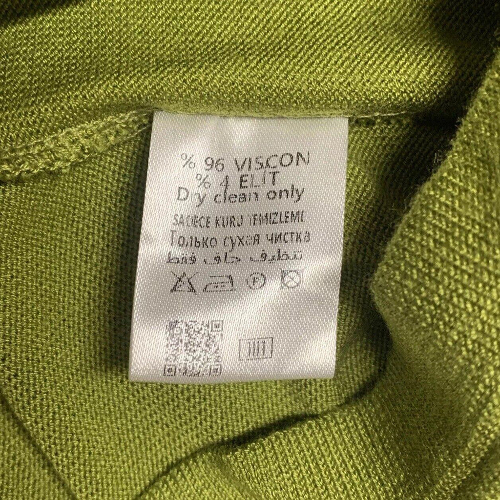 Camisa elástica de cuello alto y media manga verde lima para mujer, talla 38, de Of White