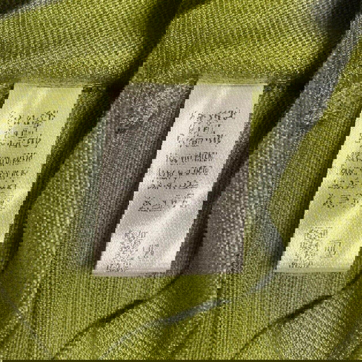 Camisa elástica de cuello alto y media manga verde lima para mujer, talla 38, de Of White