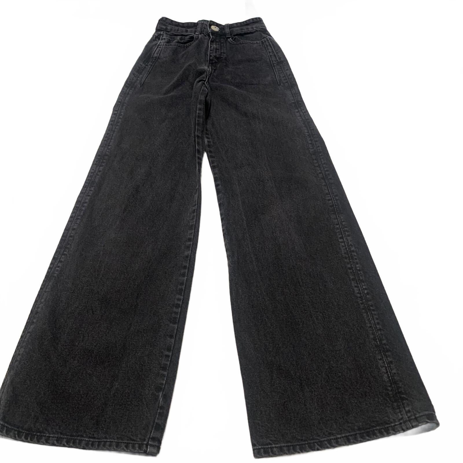 Vaqueros negros de pierna ancha Zara para mujer, talla 0, 23 x 32 (talla real)