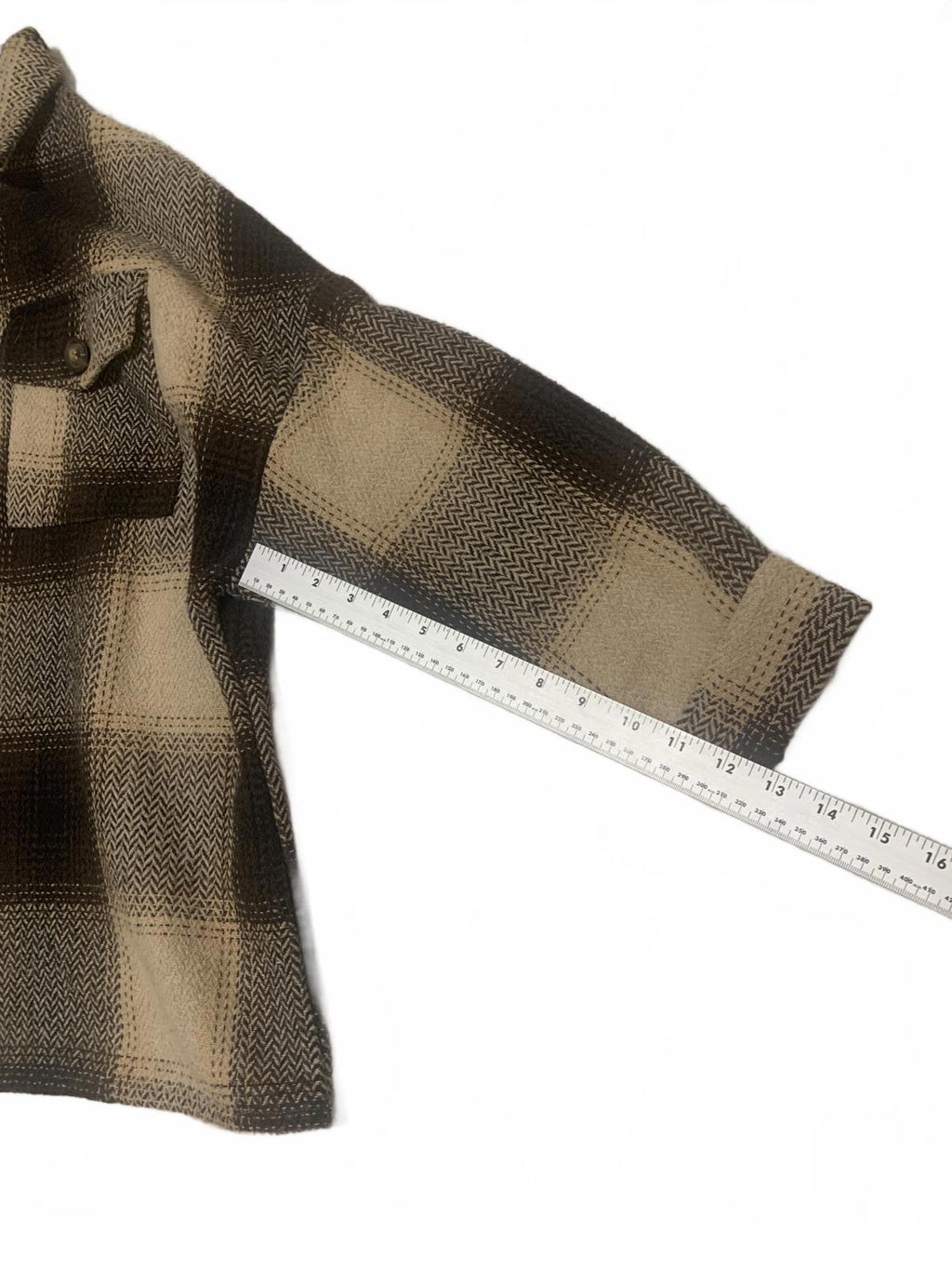 Amaryllis XS Beige Brown Plaid Button-Up Jacket  Cozy Fall Layering Piece