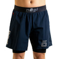 Pantalones cortos de lucha Ghost con forro premium y entrepierna de 18 cm - Azul Neptuno 