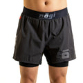 Pantalones cortos de lucha Ghost con forro premium y entrepierna de 5" - Gris Nueva Jersey 