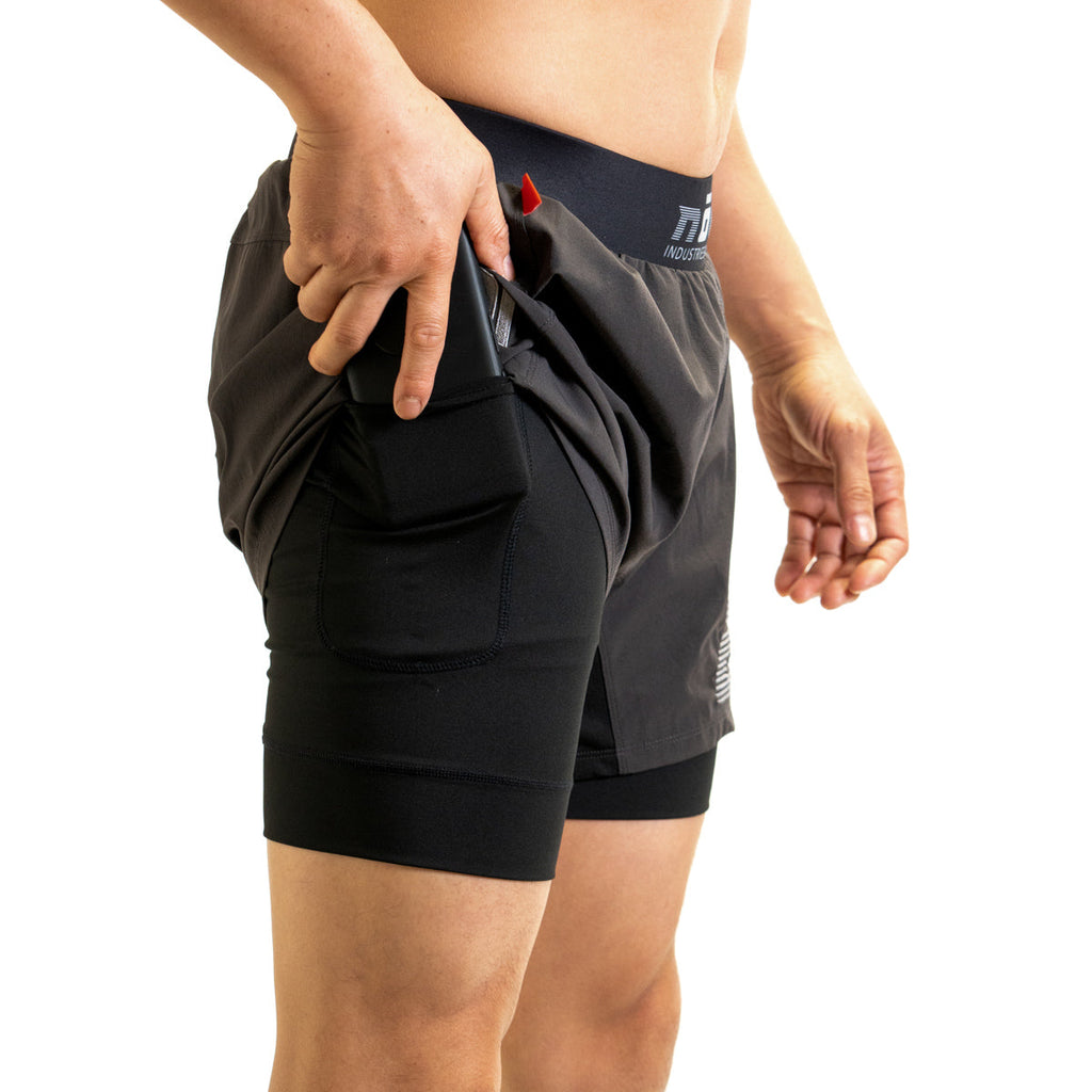 Pantalones cortos de lucha Ghost con forro premium y entrepierna de 5" - Gris Nueva Jersey 